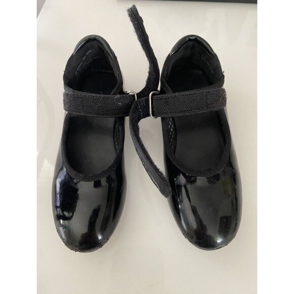 Freestyle by Danskin Tap Shoes Youth Size 10 Black Adjustable Strap Patent Shine - Picture 9 of 16